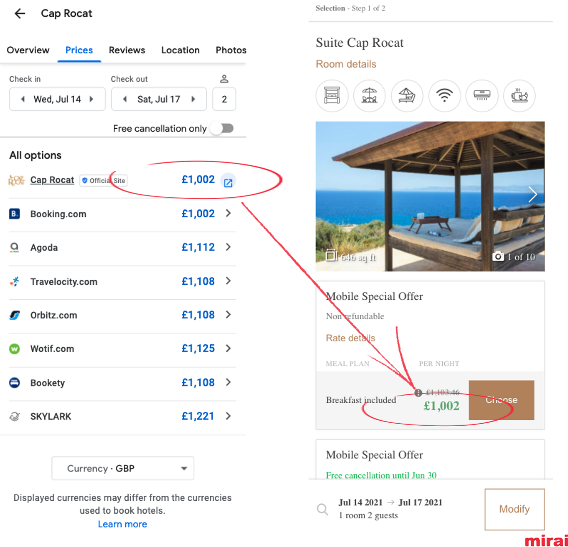 10. Consistency of currency and taxes in Google Hotel Ads - Mirai